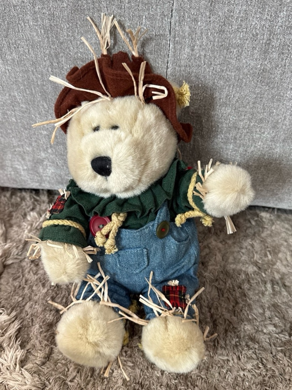 Starbucks Bearista 2001 Plush Bear Scarecrow 16th Ed Fall Halloween Straw